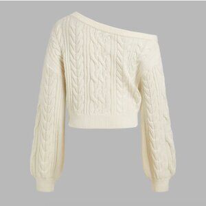 NWT | Cider | Cable Knit Asymmetrical Neck Oversized Sweater